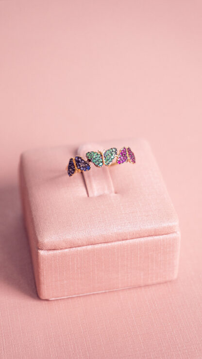 ANEL BORBOLETA COLORIDA COM PEDRAS DE ZIRCONIA - Image 2
